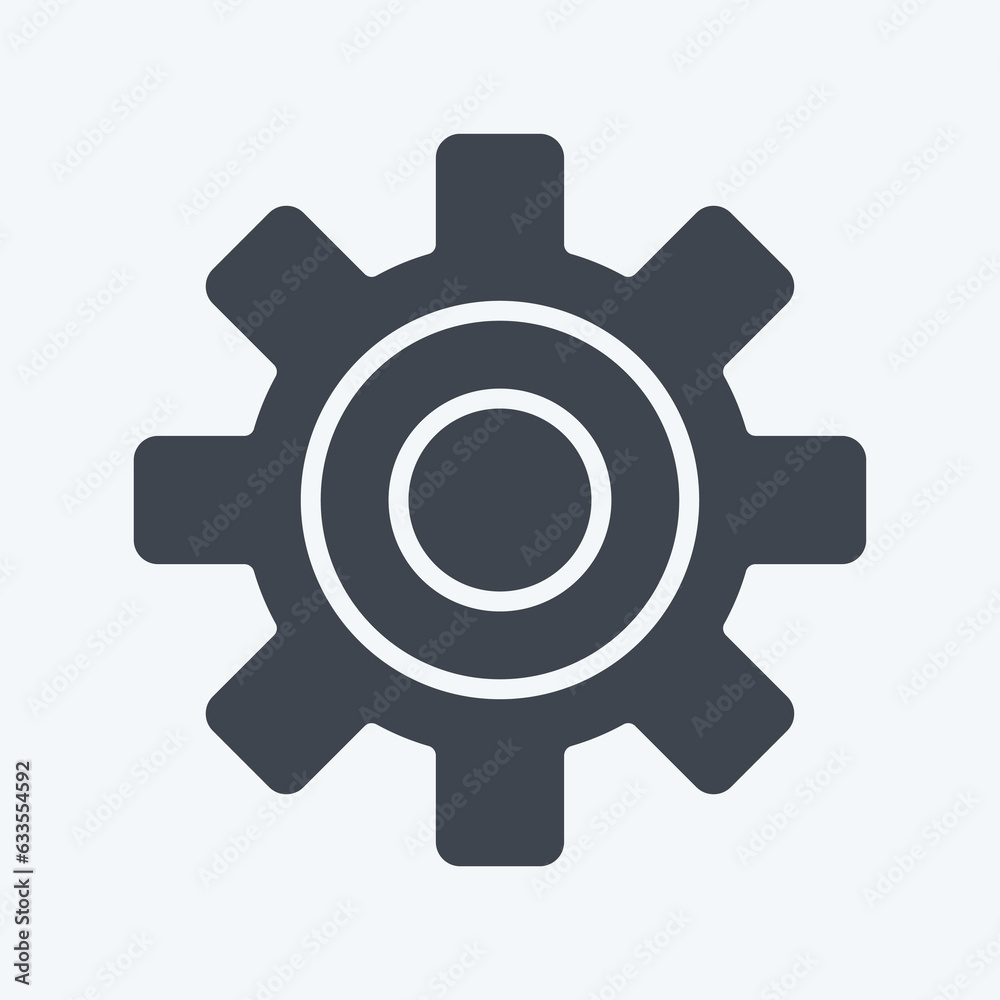 Icon Gear. related to Car Service symbol. Glyph Style. repairin. engine. simple illustration Icon Gear. related to Car Service symbol. Glyph Style. repairin. engine. simple illustration
