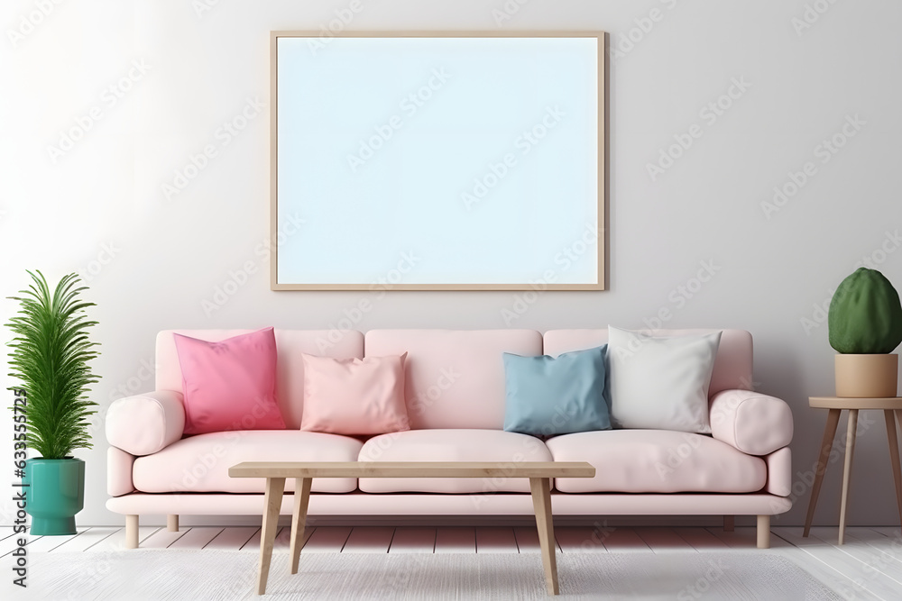 Frame Mockup - Stylish and Minimalistic Ambiance, generative ai Frame Mockup - Stylish and Minimalistic Ambiance, generative ai