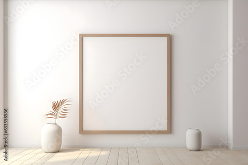 Frame Mockup - Neutral and Minimalistic Interior Scene  generative ai