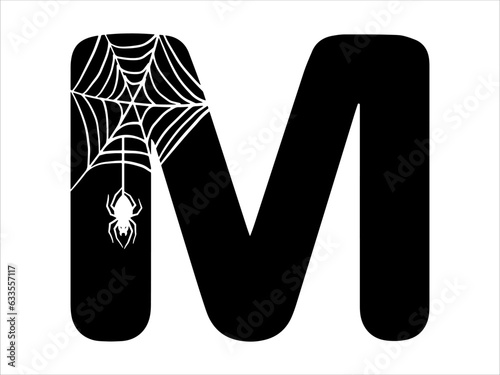 Halloween Spider Alphabet Letter M Illustration