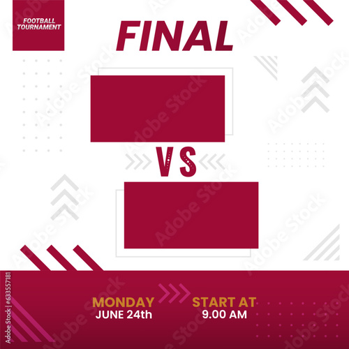 Set of football social media vector template