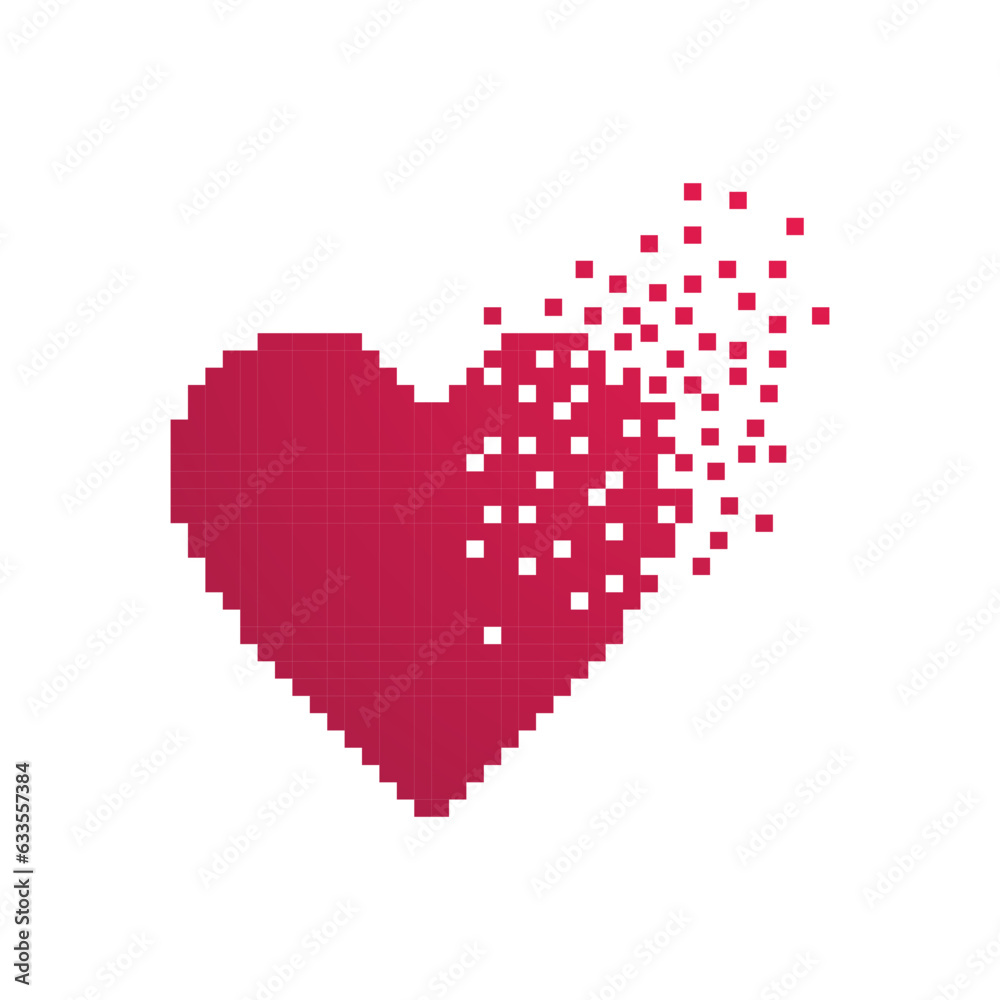 Fototapeta premium Love pixel art design