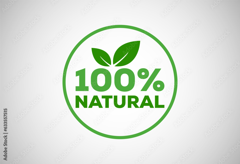 Natural, organic, fresh food vector logo or badge template for product Natural, organic, fresh food vector logo or badge template for product