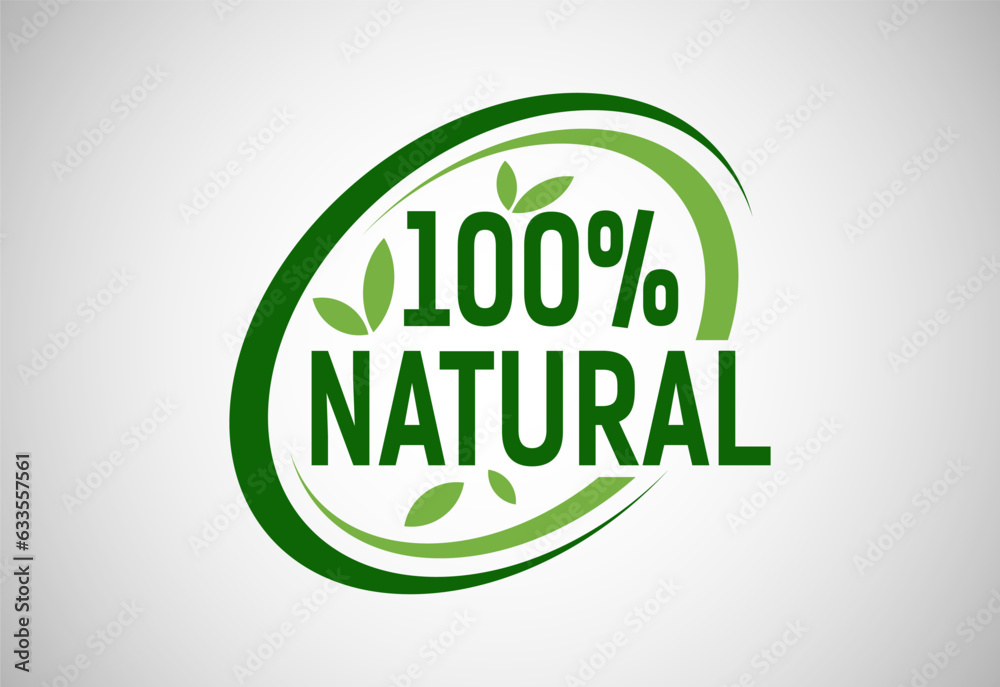 Natural, organic, fresh food vector logo or badge template for product Natural, organic, fresh food vector logo or badge template for product