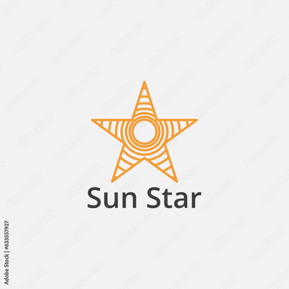 Obraz premium Logo of a star from lines with sunbeams in it. Suitable for fashion and entertainment business.