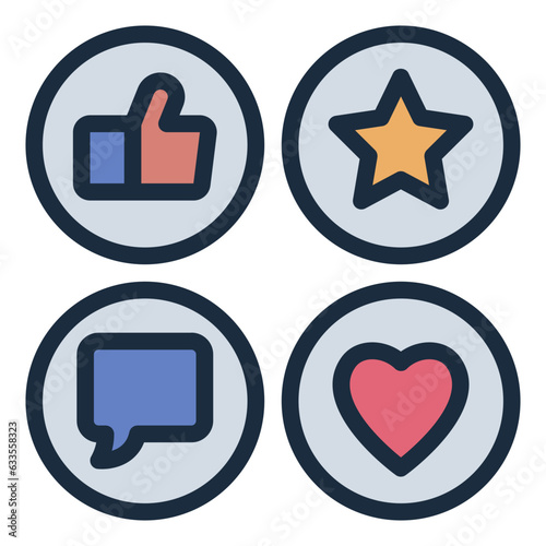 Engagement for social media filled line icon