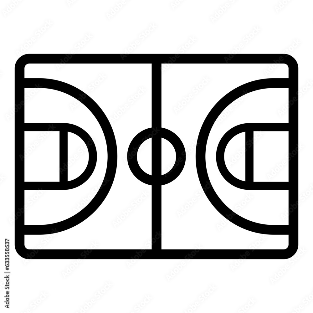 Basketball Court outline line icon Basketball Court outline line icon