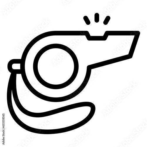 Referee Whistle outline line icon