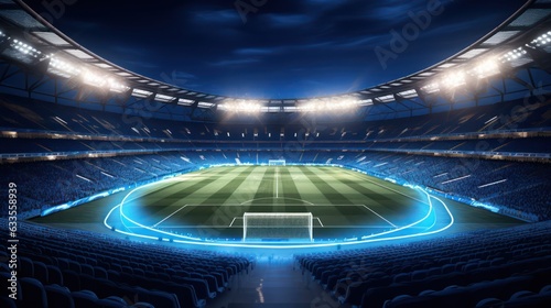 Football stadium at night with light. © Tirtonirmolo