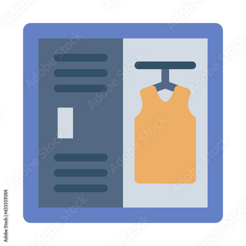 Locker room for basketball player flat icon