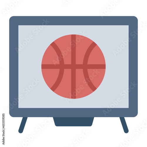 Live streaming basketball match flat icon