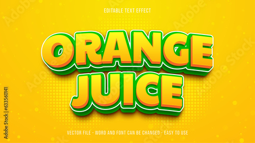 Orange juice theme 3d editable text effect