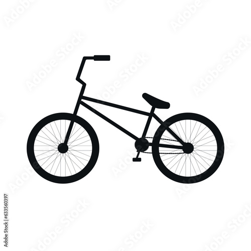 Vector flat bmx bicycle silhouette isolated on white background