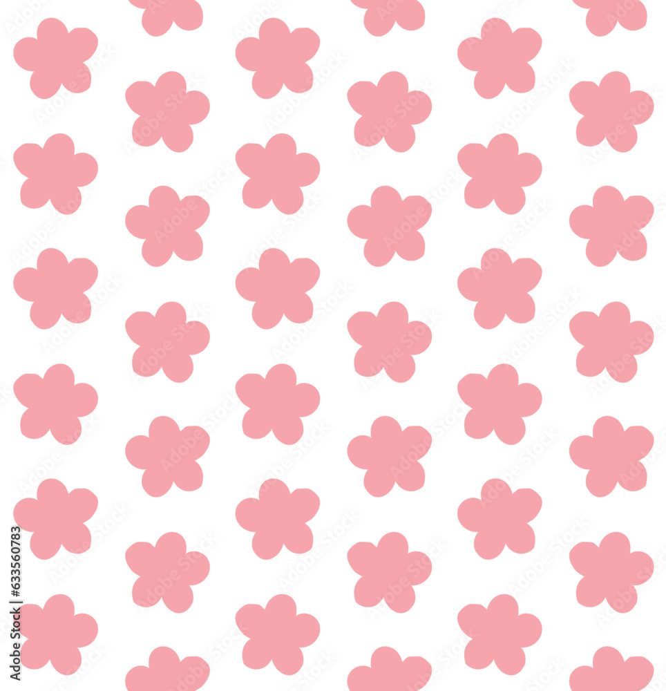 Vector seamless pattern of hand drawn doodle sketch sakura flower silhouette isolated on white background