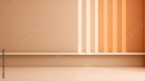 Empty Pastel Wall Creates Striking Chiaroscuro Background for Product Display. Generative AI © Element_Paradise