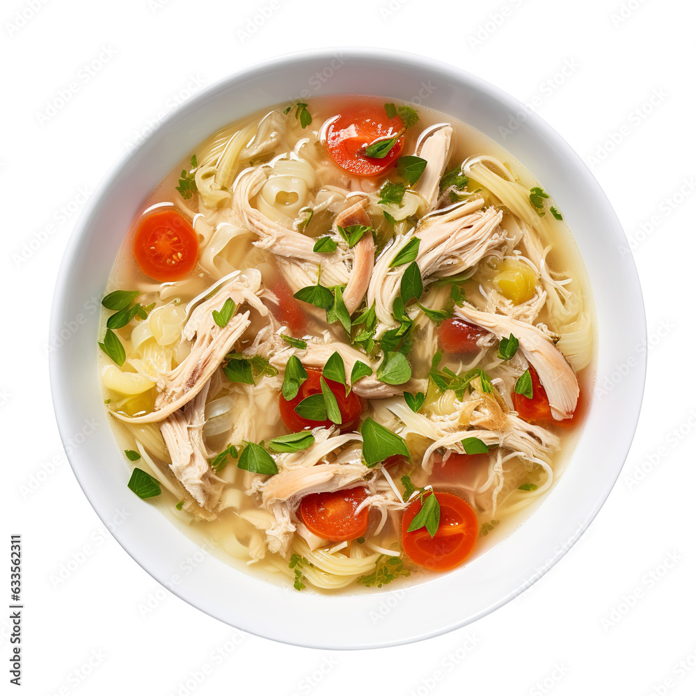 Chicken Noodle Soup isolated on transparent or white background, png Chicken Noodle Soup isolated on transparent or white background, png
