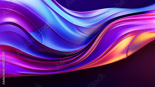 Holographic Neon Fluid Waves, Ai generated