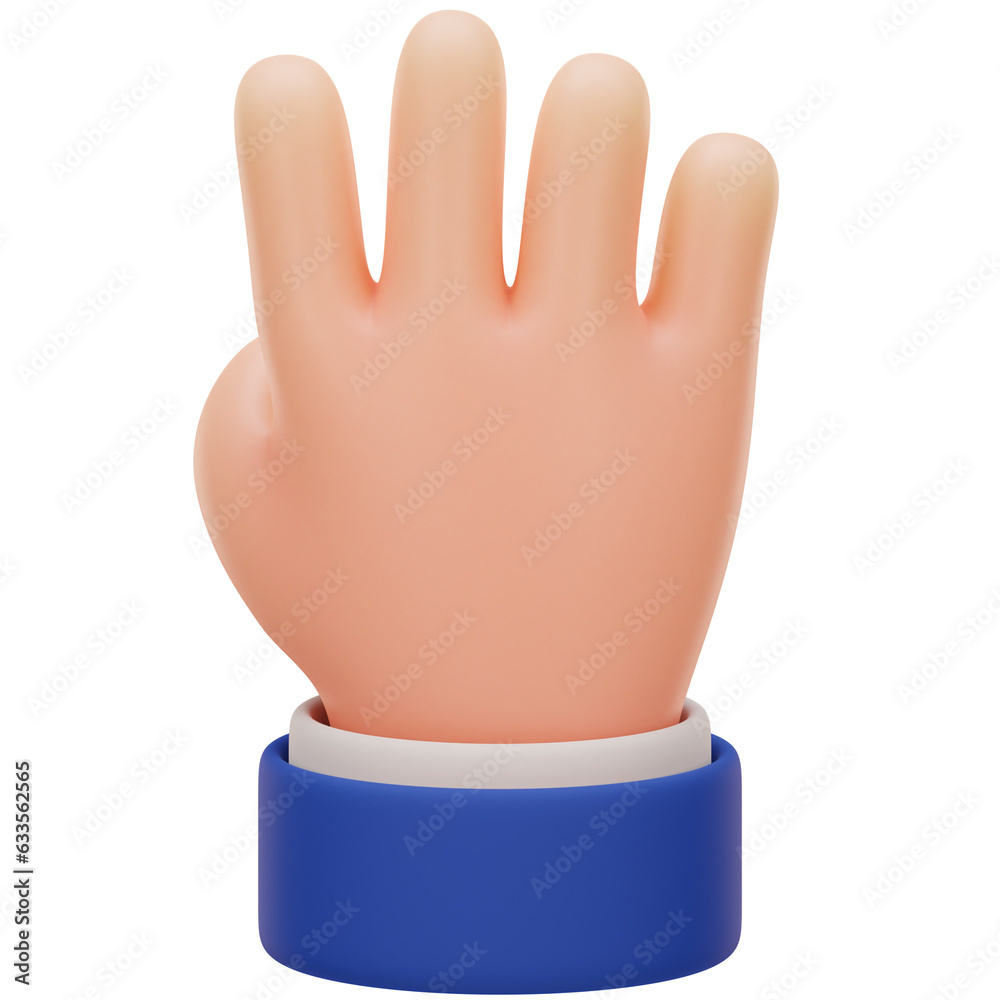 Obraz premium Four Hand Gesture 3D