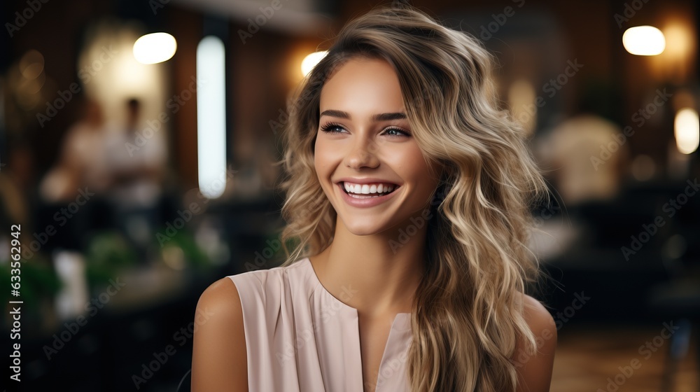 beautiful woman at the hairdresser salon, generative ai beautiful woman at the hairdresser salon, generative ai