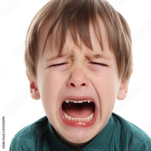 Cute little child crying, g...