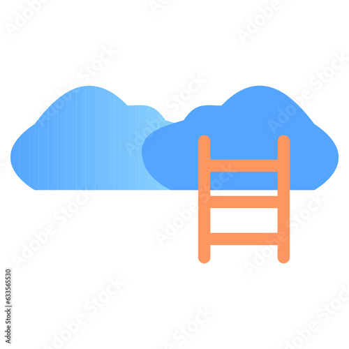 The clouds icon represents a symbol of weather or data storage, ideal for meteorological or cloud computing-related services