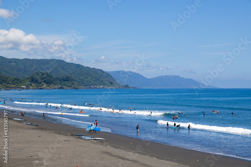 Wushih harbour surfing spot in Yilan of Taiwan