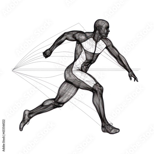 In the Zone: Captivating Isolated Illustration of a Runner, generative ai