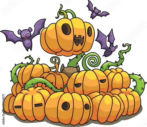 Funny Pumpkin illustration cartoon style