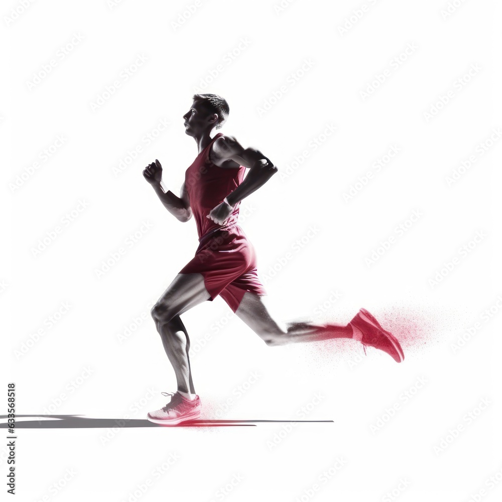Running Unleashed: Energetic Illustration of a Fit Man, generative ai