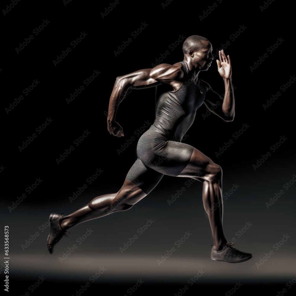 Solo Strides: Isolated Male Runner in Action, generative ai
