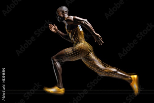 Solo Strides: Isolated Male Runner in Action, generative ai © nishihata