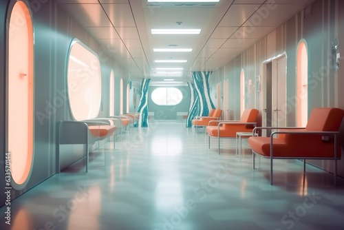 Ideal Healthcare Background with Surrealist Blurry Hospital Scene. AI Generative