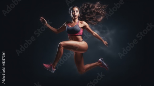 Energetic Run of a Sporty Woman