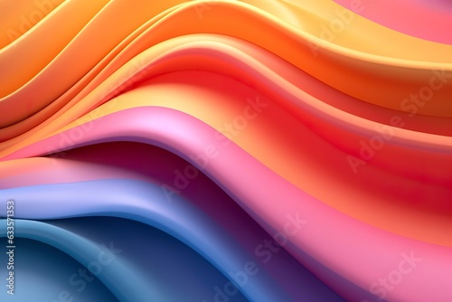 Abstract 3D Render. Colorful Background Design with Soft, Wavy Waves. Modern Abstract Wave Background. 