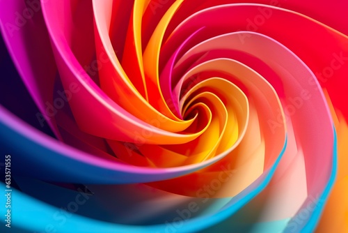 Geometric Spiral Pattern in Vibrant and Energetic Colors. A Professional Color Grading Experiment. 