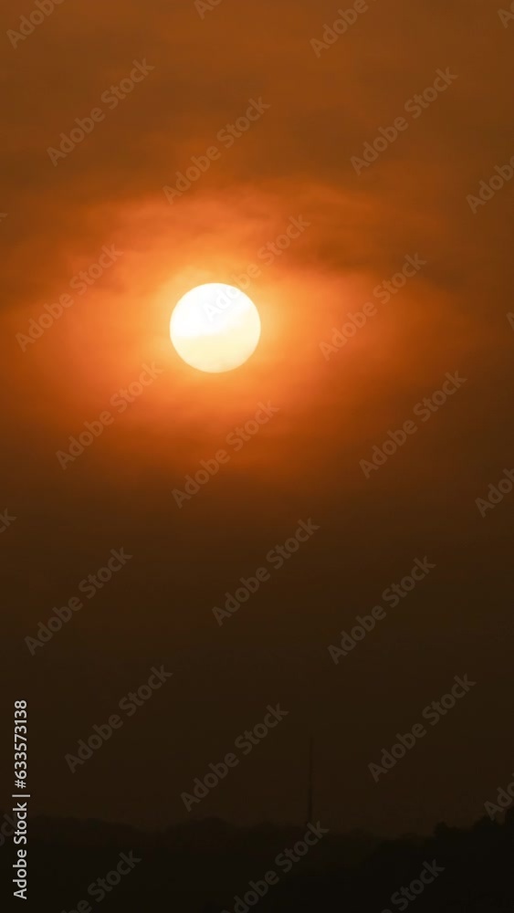 Timelapse of dramatic sunrise with orange sky in a sunny day. Timelapse of dramatic sunrise with orange sky in a sunny day.