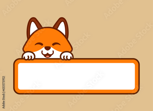 Cute Fox Vector Label