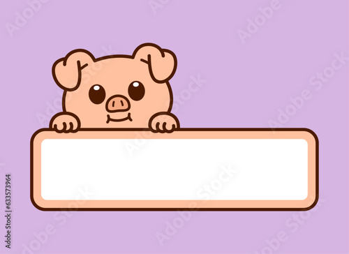 Cute Pig Vector Label