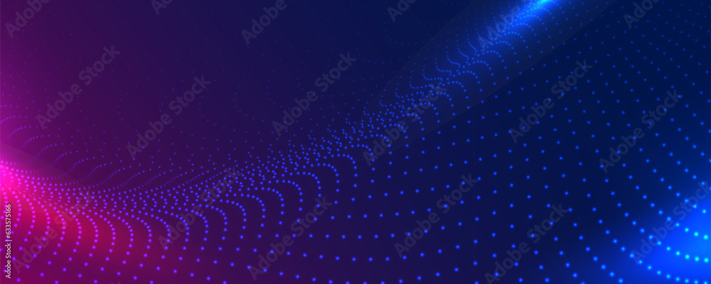 Background big data visualization futuristic technology. Abstract technology particle mesh background. Big data. The glow of a fractal element in a futuristic. Sound wave music visualization. Vector.