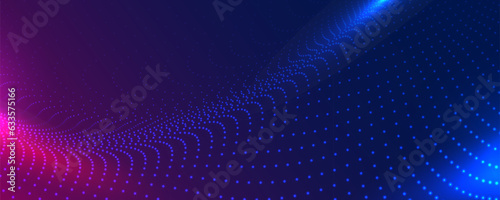 Background big data visualization futuristic technology. Abstract technology particle mesh background. Big data. The glow of a fractal element in a futuristic. Sound wave music visualization. Vector.