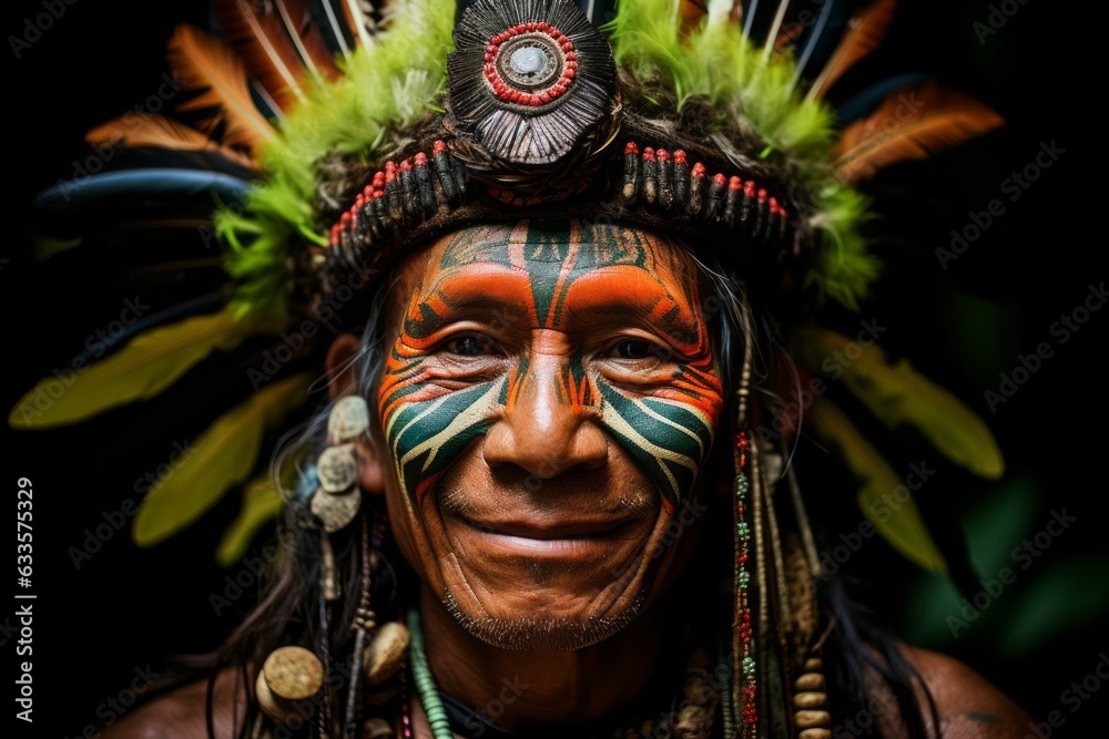 The chief of the Apache Indians is a native American man. The concept of Columbus day and the discovery of America The chief of the Apache Indians is a native American man. The concept of Columbus day and the discovery of America