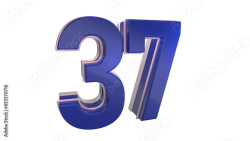 Free Download Creative blue 3d number 37 - GFXLoad