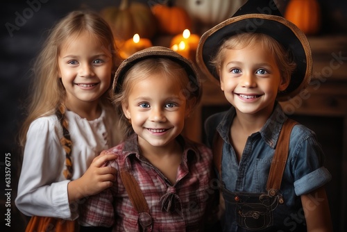 portrait of a kids celebrating halloween