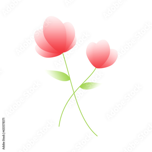 simple flat pretty flower element with gradation color isolated on white background vector illustration
