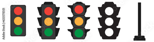 traffic light red yellow, green icon street sign