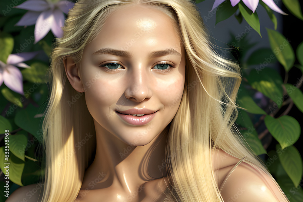 Blonde Beauty's Radiance.(Generative AI) Blonde Beauty's Radiance.(Generative AI)