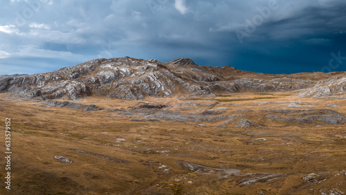 Aerial image of the great plains in the heights of the Andes called 