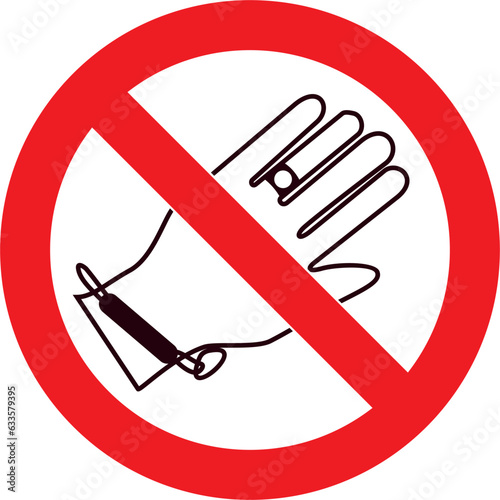 prohibido, no uses joyeria, zona de peligro, riesgo de lesión, precaución, prohibited, don't wear jewelry, danger zone, risk of injury, caution 