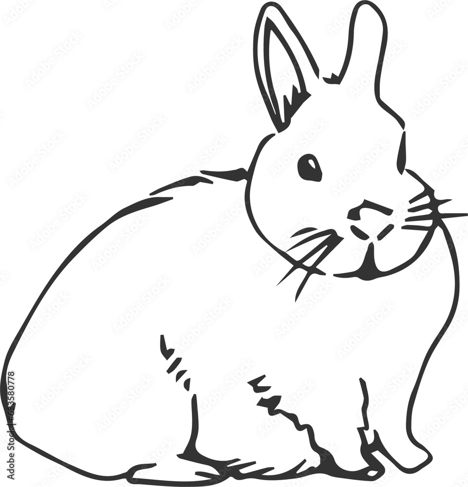Naklejka premium Digital png illustration of black rabbit on transparent background