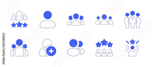 User icon set. Duotone style line stroke and bold. Vector illustration. Containing best, employee, user, team, users, leader, follow, profile, success. © Huticon